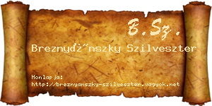 Breznyánszky Szilveszter névjegykártya